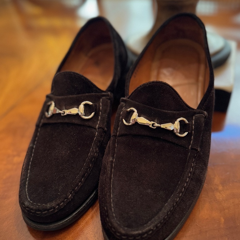 Allen Edmonds Brown Loafers with Gold Bit Detail